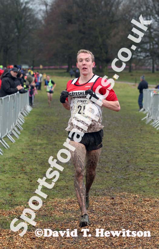 Calum Johnson (Gateshead) wins the under-20 mens Northern Cross Country Champs, Knowsley Safari Park. Photo: David T. Hewitson/Sports for All Pics